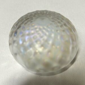 Levay Intaglio studio Iridescent blown glass textured paperweight 3.25”
